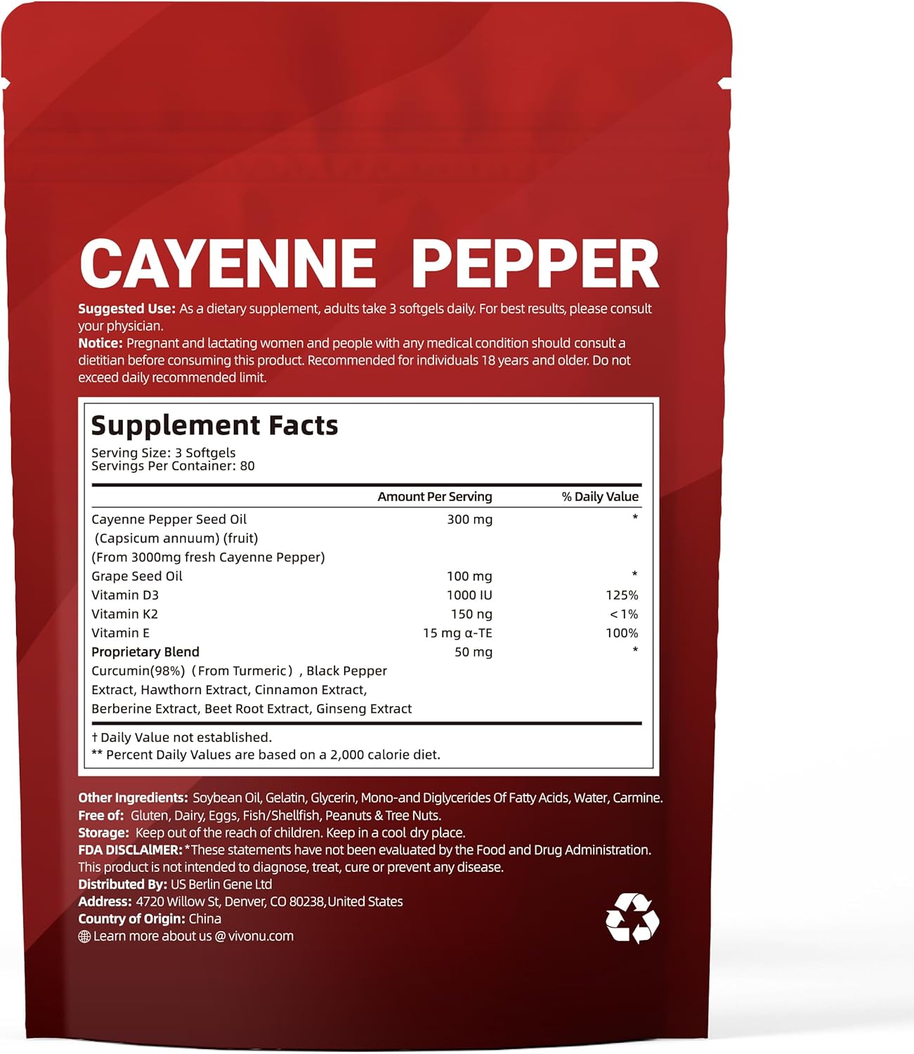 VapoShine Vivonu™ Cayenne Pepper Softgels